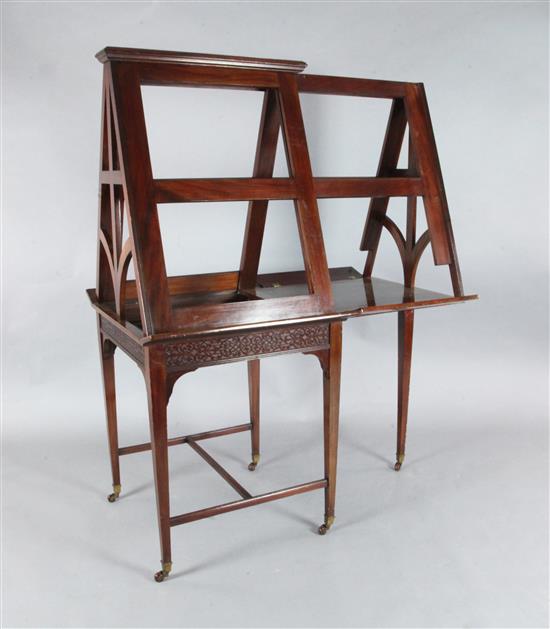 A late Victorian mahogany telescopic folio stand, H.5ft 11in.